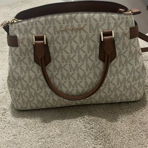 Brown and cream Michael Kors bag